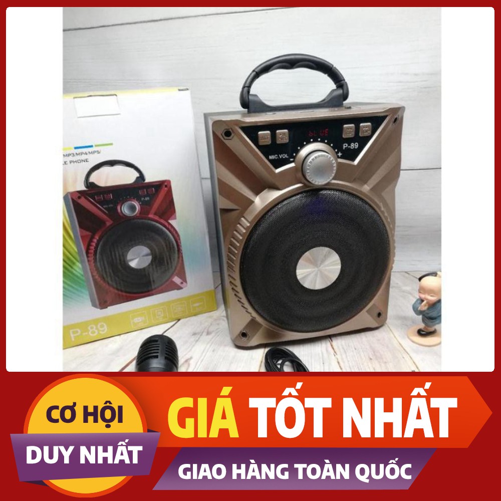 Loa kẹo kéo mini xách tay bluetooth hát karaoke P88 P89 tặng kèm mic