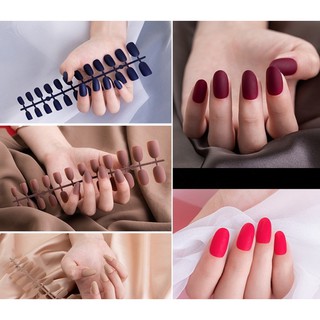 Set 24 móng giả màu trơn lỳ 2020
