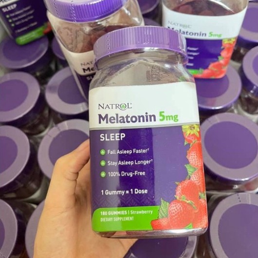 SẴN - Kẹo Ngủ Ngon Natrol Gummies Melatonin Mỹ 5mg 180 Viên