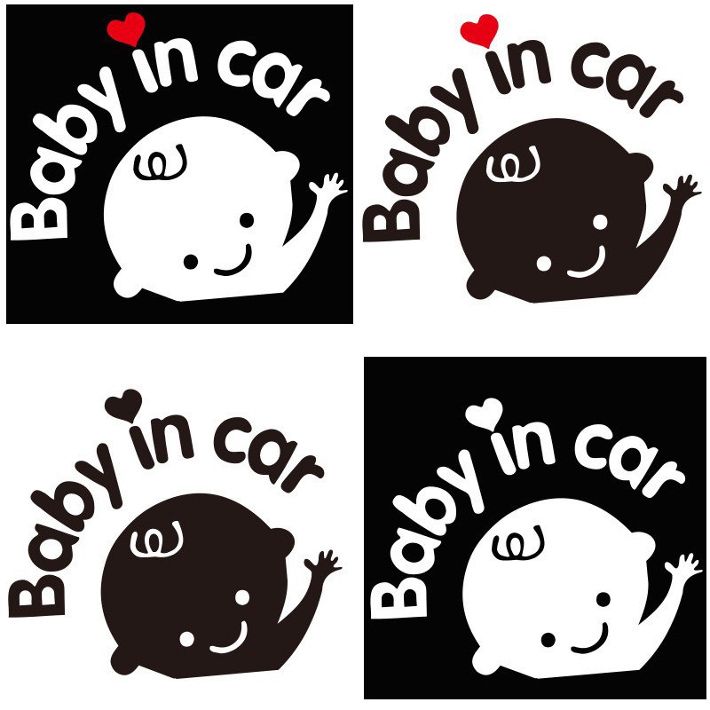 Tem dán ô tô Baby In Car trang trí chất liệu vinyl cao cấp thông báo có trẻ nhỏ trong xe | BigBuy360 - bigbuy360.vn