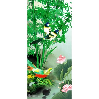 Tranh đính đá 5D toàn bộ tranh cây tre phong thủy tự đính đá