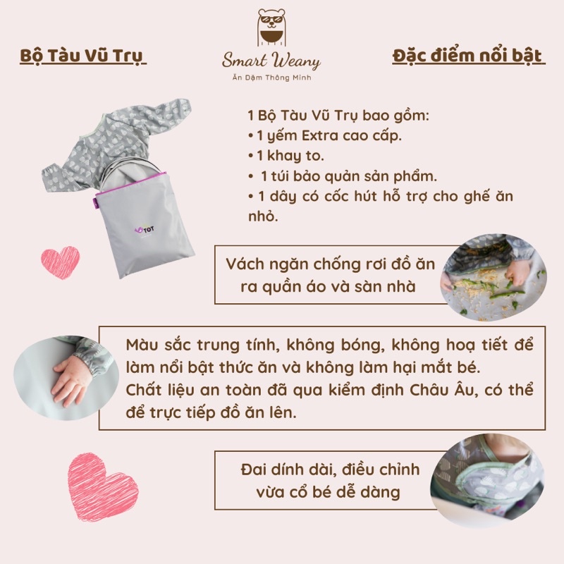 Combo Bộ yếm và Khay TVT &amp; Yếm Extra - [Tidy Tot UK]