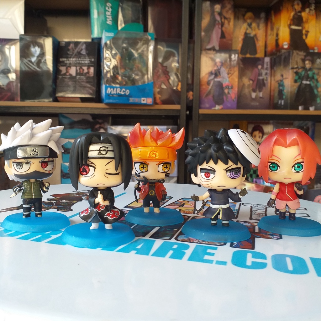 Mô hình Naruto Chipi 8cm Nhân Vật Naruto, Kakashi, Sakura, Opito, Sasuke, Itachi No Box