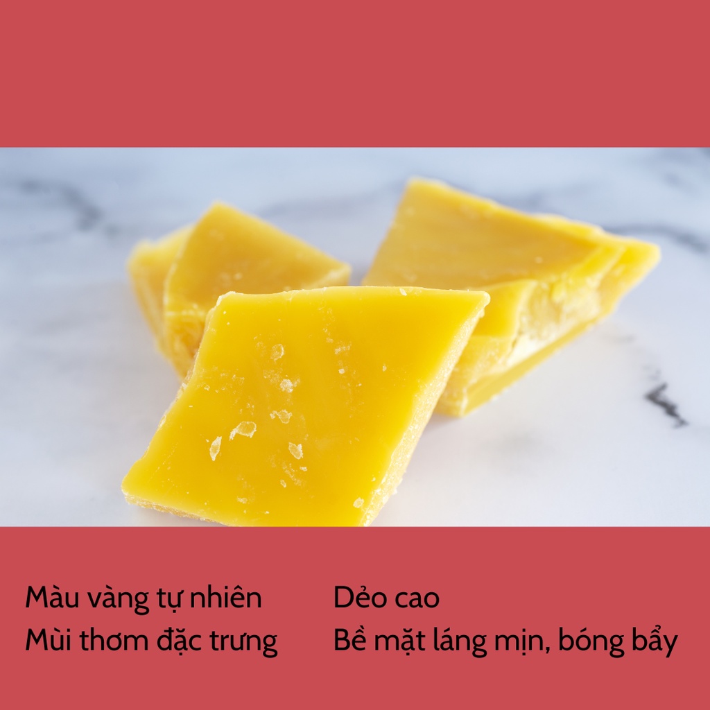 Sáp Ong Màu Vàng Nguyên Chất 50g/100g/500g Màu Tự Nhiên Hương Thơm Đặc Trưng Nguyên Liệu Làm Nến Cocaxia