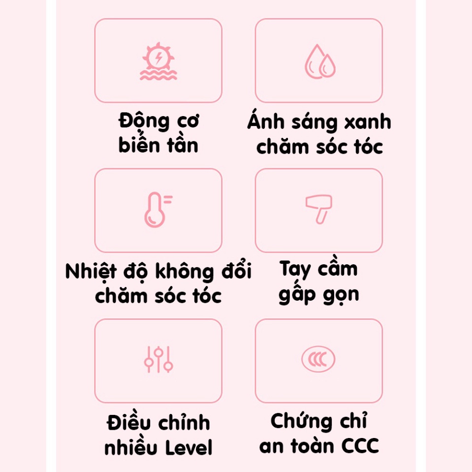 Máy Sấy Tóc Mini Gấp Gọn Bedabenc - Ánh Sáng Xanh Dưỡng Tóc Mượt - Độ Ấm Ổn Định - Tạo Kiểu Chuyên Nghiệp