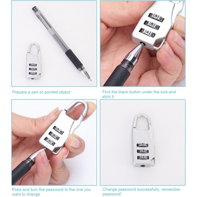 Khóa kết hợp bảo mật nhiều màu dành cho vali kết hợp 3 chữ số mini thích hợp tủ quần áo phòng tập thể dục tại nhà