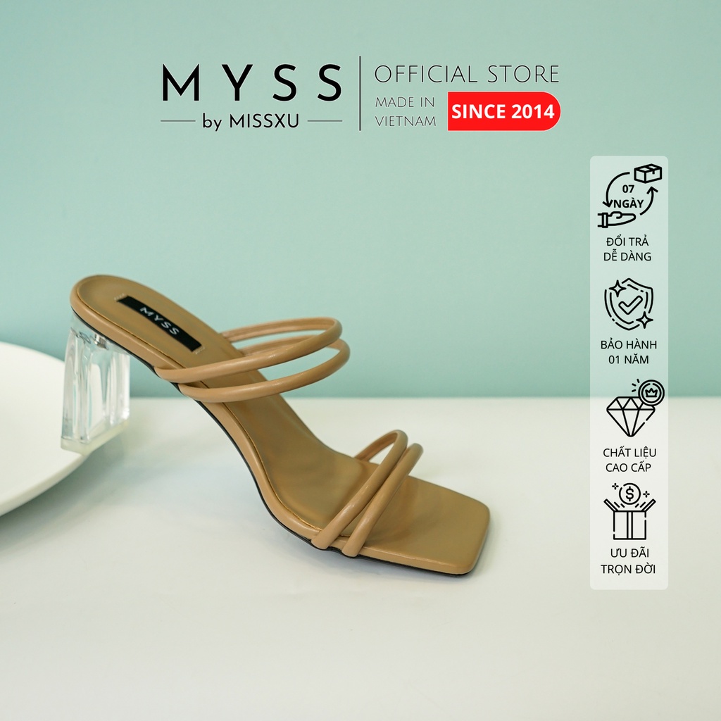 Giày guốc nữ quai mảnh ngang gót trong 7 cm thời trang MYSS - SU142