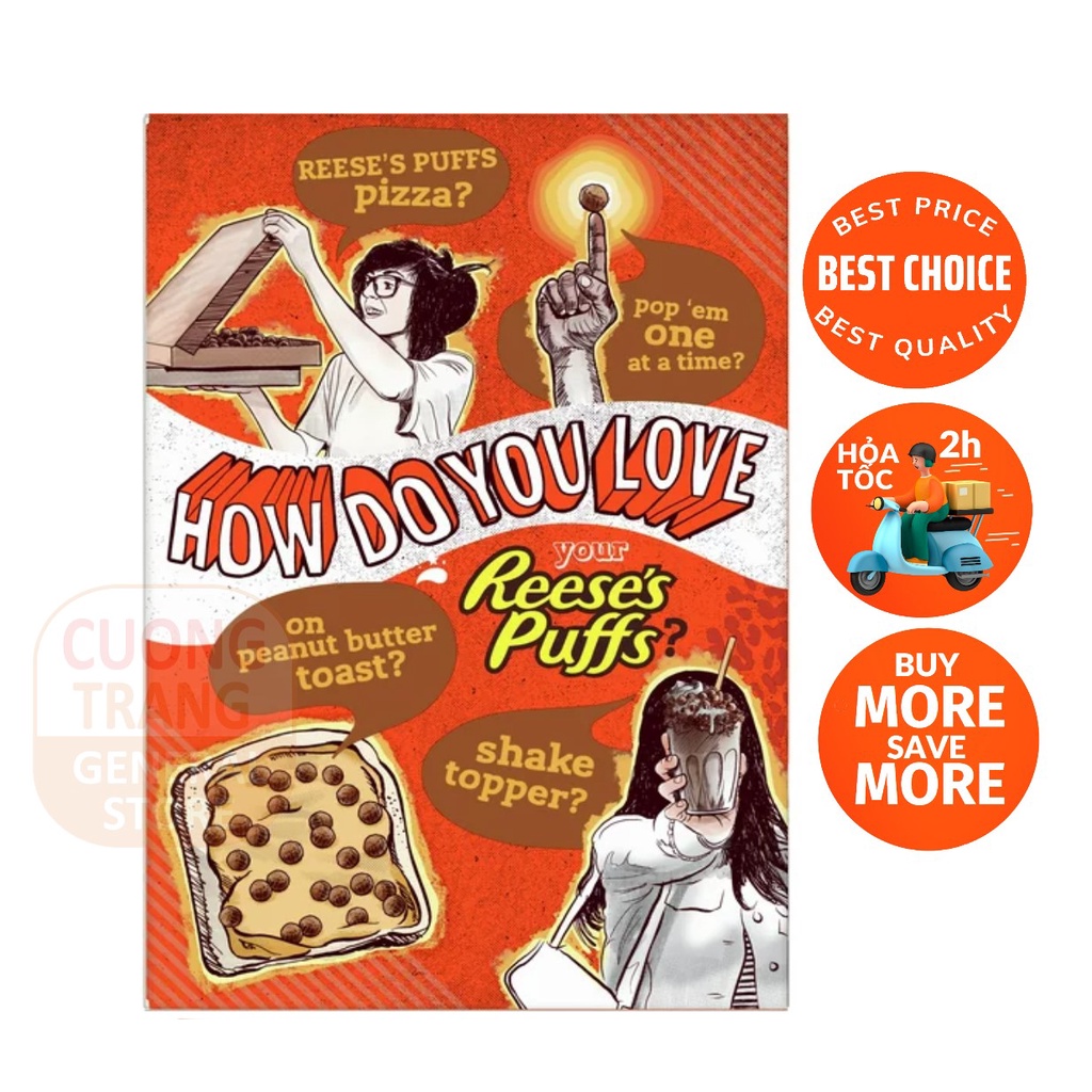 Ngũ cốc đậu phộng Reese's Puffs Chocolatey Peanut Butter Cereal 326g