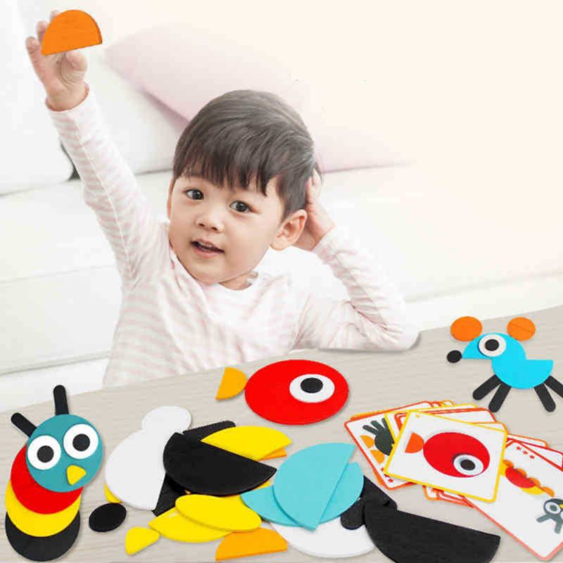 Bộ ghép hình Montessori Fun board, Giáo cụ Montessori ghép hình con vật cho bé phát triển phát triển tư duy