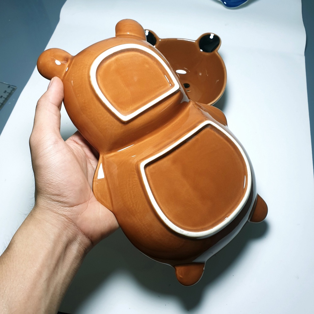 Bát Đĩa Ăn Dặm Gốm Sứ Hình Gấu Panda Ngộ Nghĩnh Giúp Bé Ăn Ngon YOOTA BABY