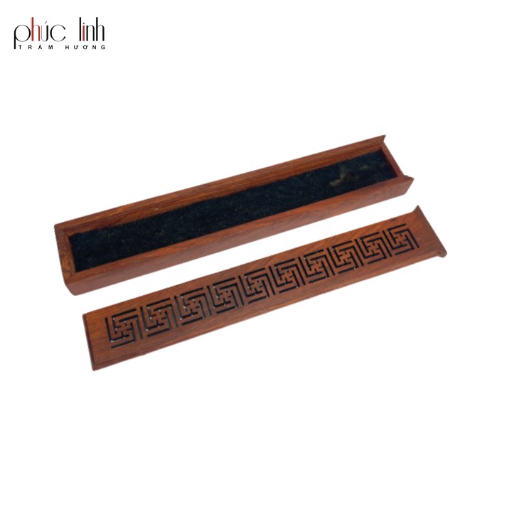 Lư Xông Trầm Gỗ Dài Nguyên Khối-Xông Tim Trầm-Cao 1,5cm-Dài 13,5cm-Đường Kính 2,5cm-Nâu Đỏ