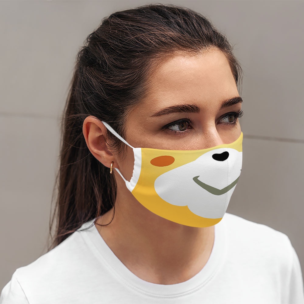 khẩu trang in 3d Dễ Thương_1225 CARTWELL chất liệu poly cotton 100%,  chống bụi in họa tiết 3d