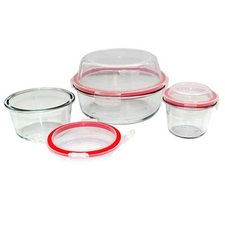 Bộ 3 thố thuỷ tinh nắp khoá tròn cao carlmann 0.24l 0.5l 1.2l