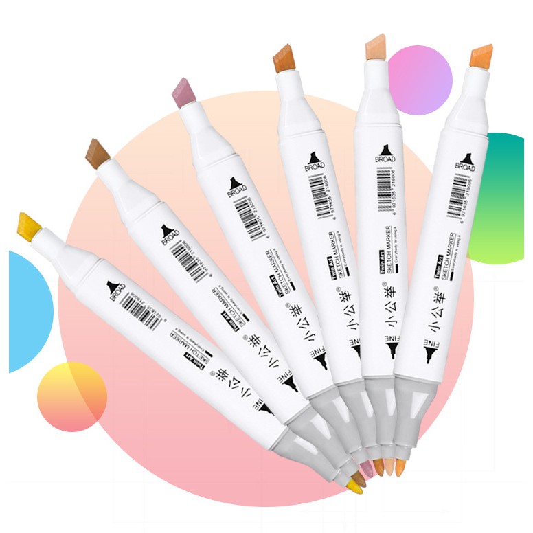 Bút Marker Set 36 Cây Màu Da Touch Cool Dạng Hộp Nhựa/ Túi Zip Vải