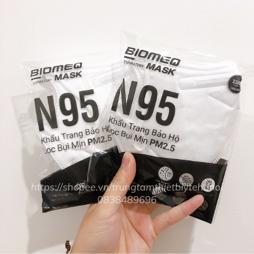 KHẨU TRANG N95 CHÍNH HÃNG Không van 5 lớp BIOMEQ mask - KHÁNG KHUẨN - Chống bụi mịn - Khẩu trang bảo hộ N95 Hộp 30 chiếc