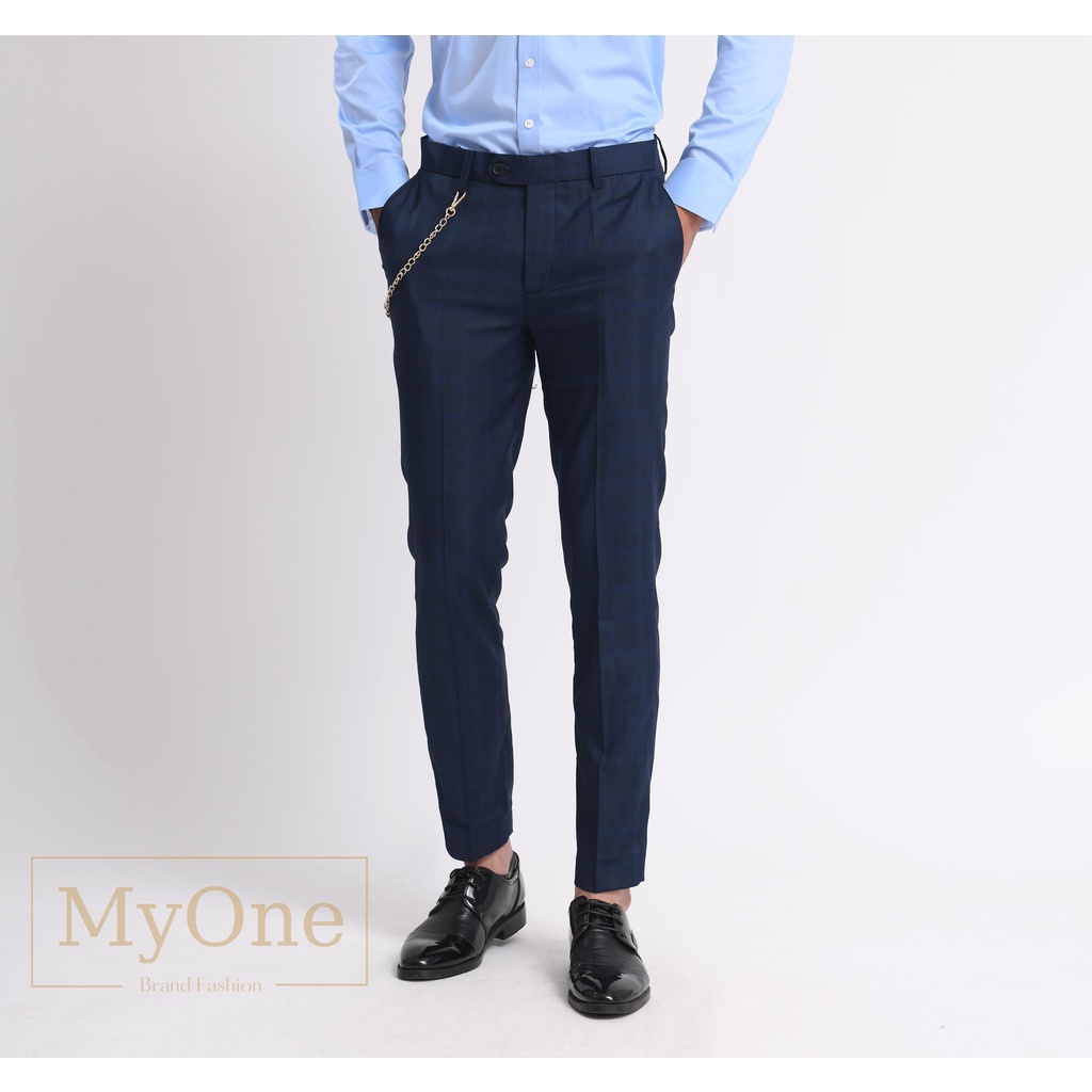 Quần âu nam kẻ caro, form dáng slimfit, 6 màu, chất liệu cotton, co giãn tốt, MyOne