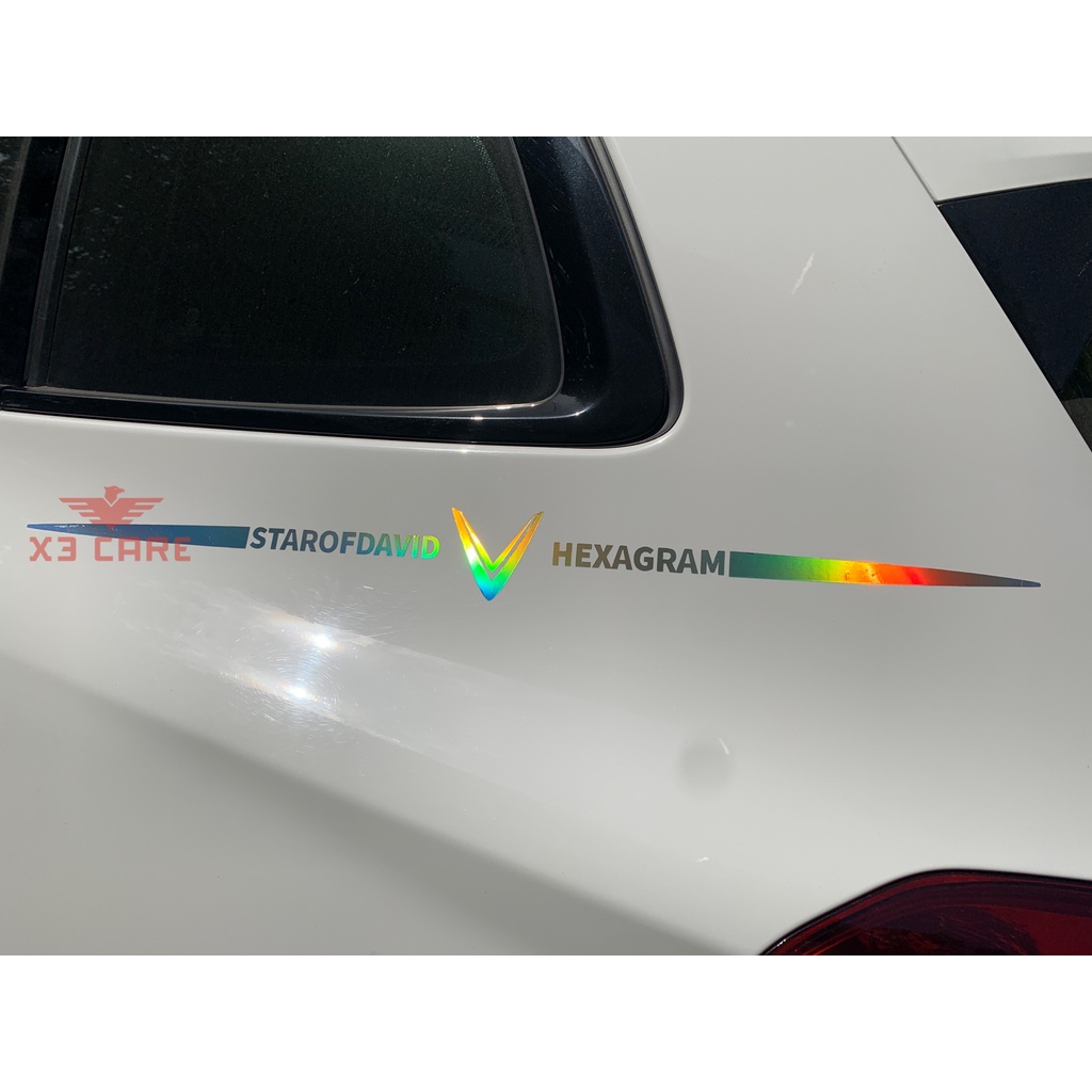 Decal Laser Nhỏ Trang Trí Xe Hơi - Miếng Dán Phản Quang Nhiều Màu - Đầy Đủ LOGO Hãng Xe