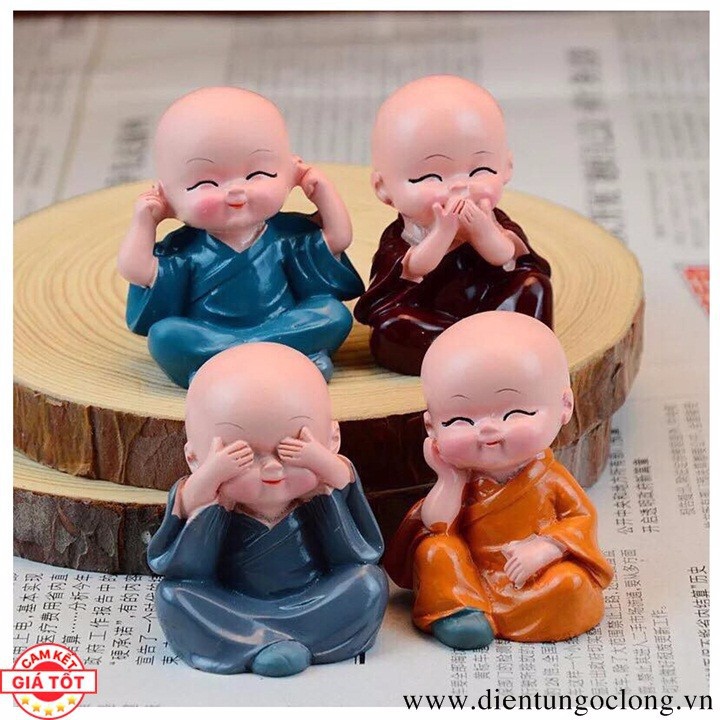 Set 4 Tượng Chú Tiểu Mang Ý Nghĩa Phong Thủy