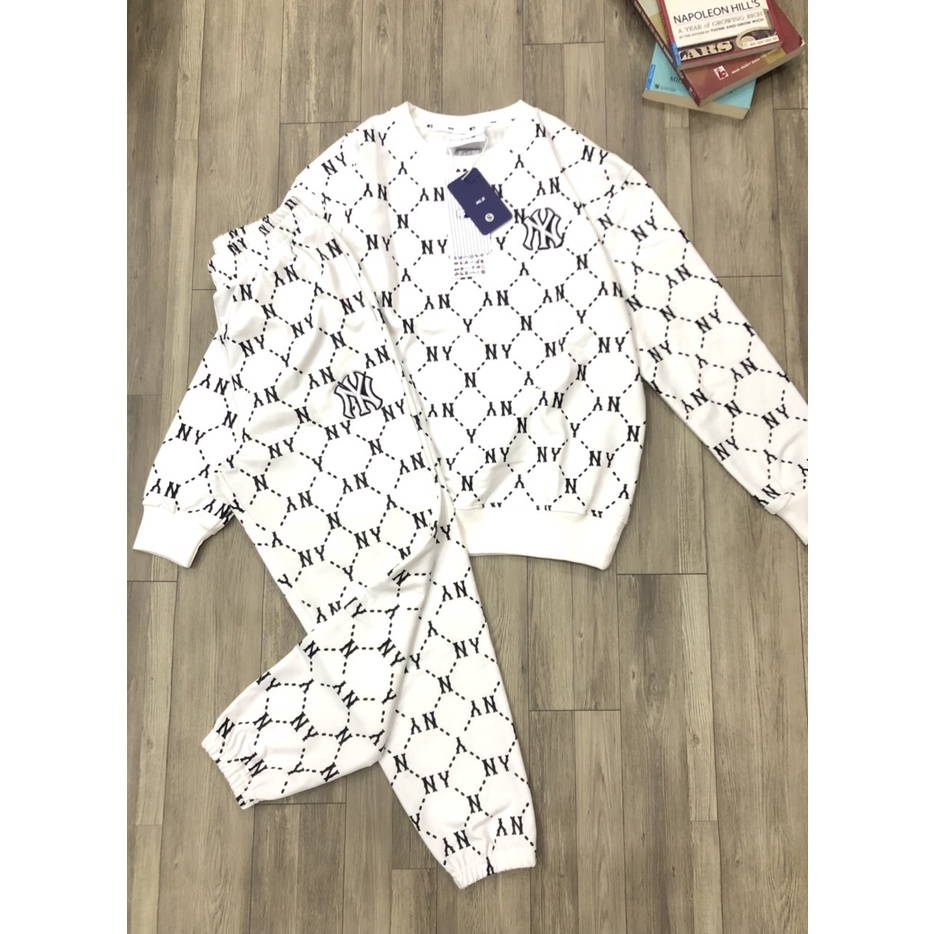 BỘ SET NỈ MLB MONOGRAM LOGO THÊU VẢI NỈ DA CÁ DÀY DẶN ẤM