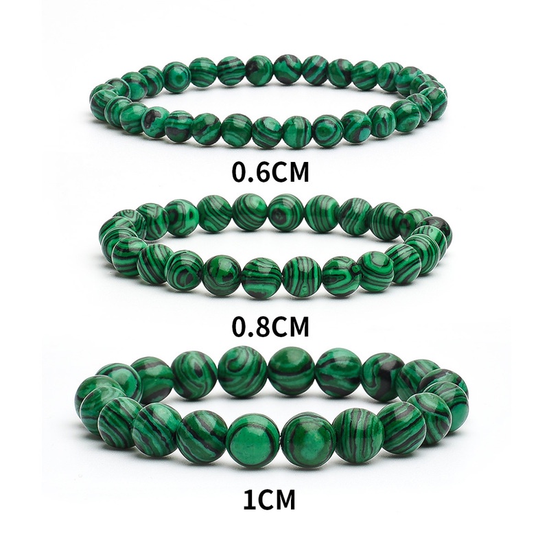 Chuỗi Hạt Đá Malachite Tự Nhiên Màu Xanh Lá Tự Nhiên Kích Thước 4/6/8/10mm Dùng Làm Đồ Trang Sức Thủ Công