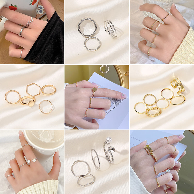 New Knuckle Rings Finger Jewelry Open Ring Set