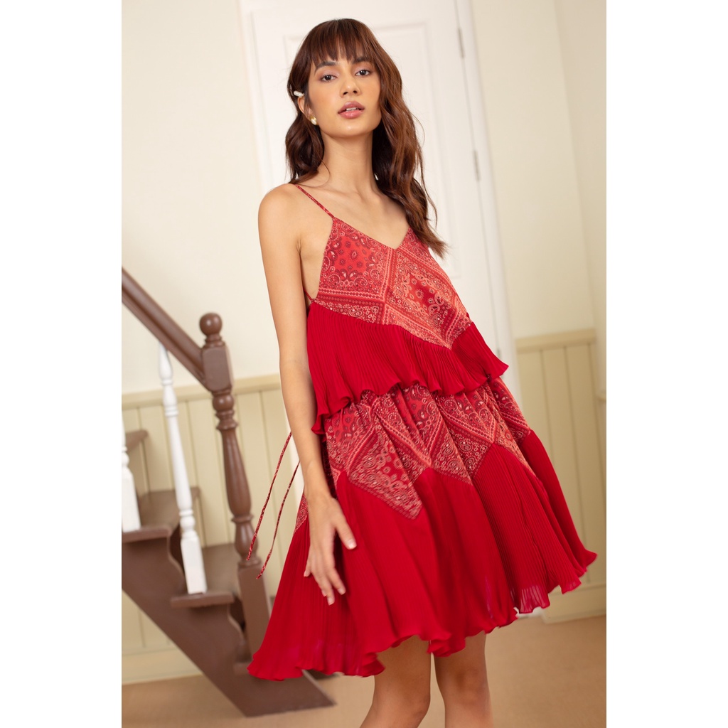 SÒ VINTAGE - Vianne Đầm 2 dây họa tiết