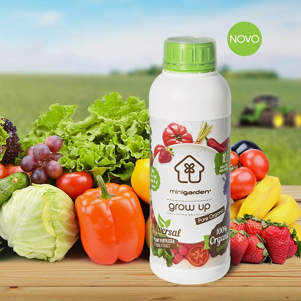 Phân Hữu Cơ Dạng Nước Nhập Khẩu dùng cho rau sạch nhà phố (Chai 1 Lít) an toàn cho gia đình trồng rau sach tại nhà
