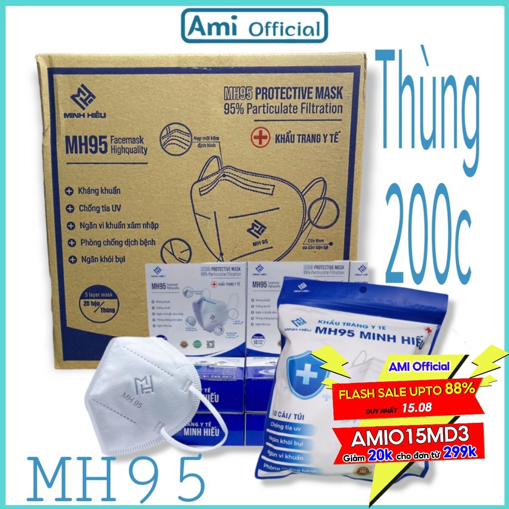 Thùng 200c khẩu trang N95-MH95 Minh Hiếu 5 lớp kháng khuẩn -ami official