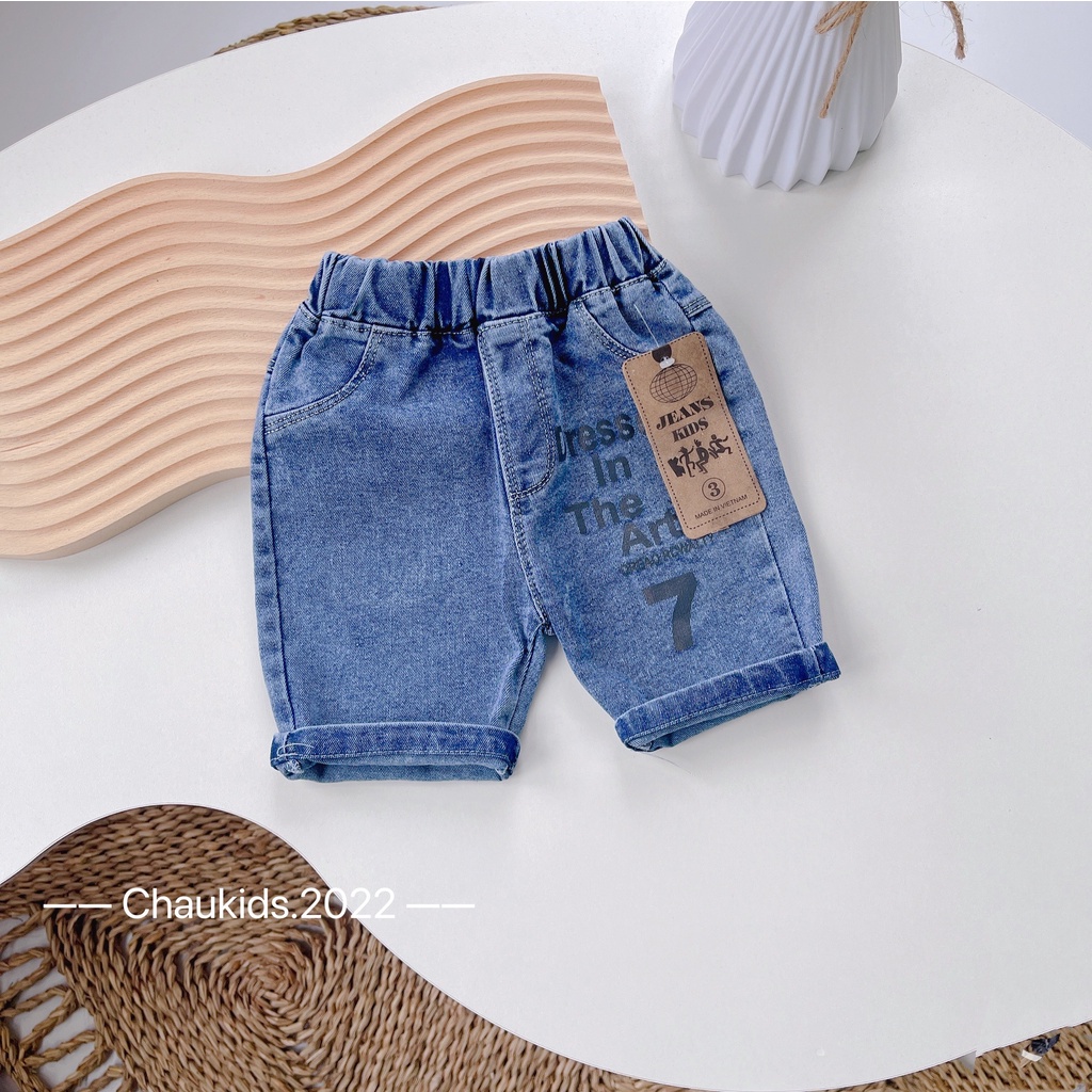 Quần short jean số 7 bé trai