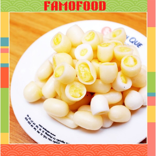 Tokpokki Phô Mai, Bánh Gạo Nhân Phô Mai Hàn Quốc Gói Trắng Famofood 500g loại ngon