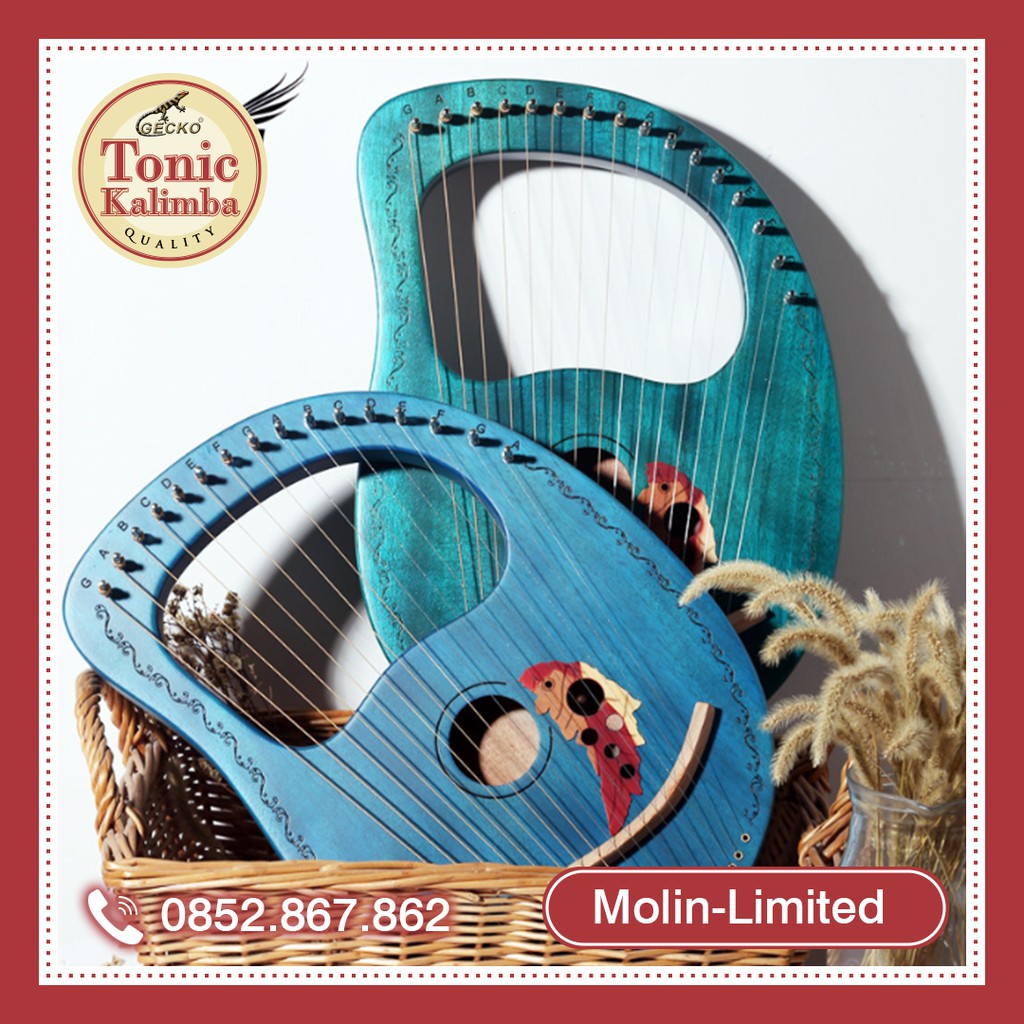 [LYRE 16 DÂY MOLIN BLUE] Đàn hạc cầm tay LYRE HARP MOLIN-IM1355 đầy đủ phụ kiện 16 DÂY Âm vang phím chuẩn