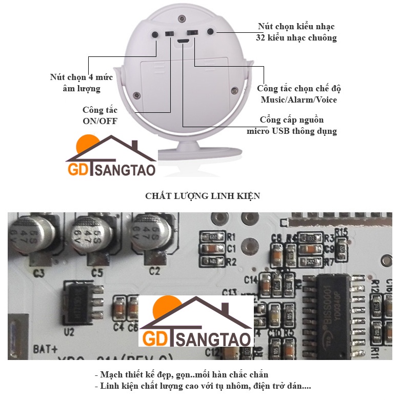 Chuông báo khách, báo trộm cảm biến hống ngoại BEILISI BLS-8G18