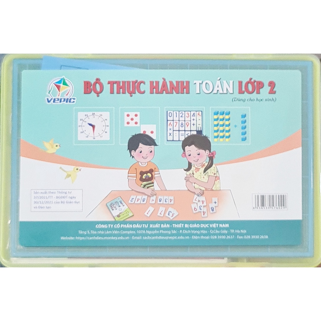Sách - Bộ đồ dùng thực hành học toán lớp 2 + bộ hình khối toán lớp 2 ( Bộ Cánh diều )