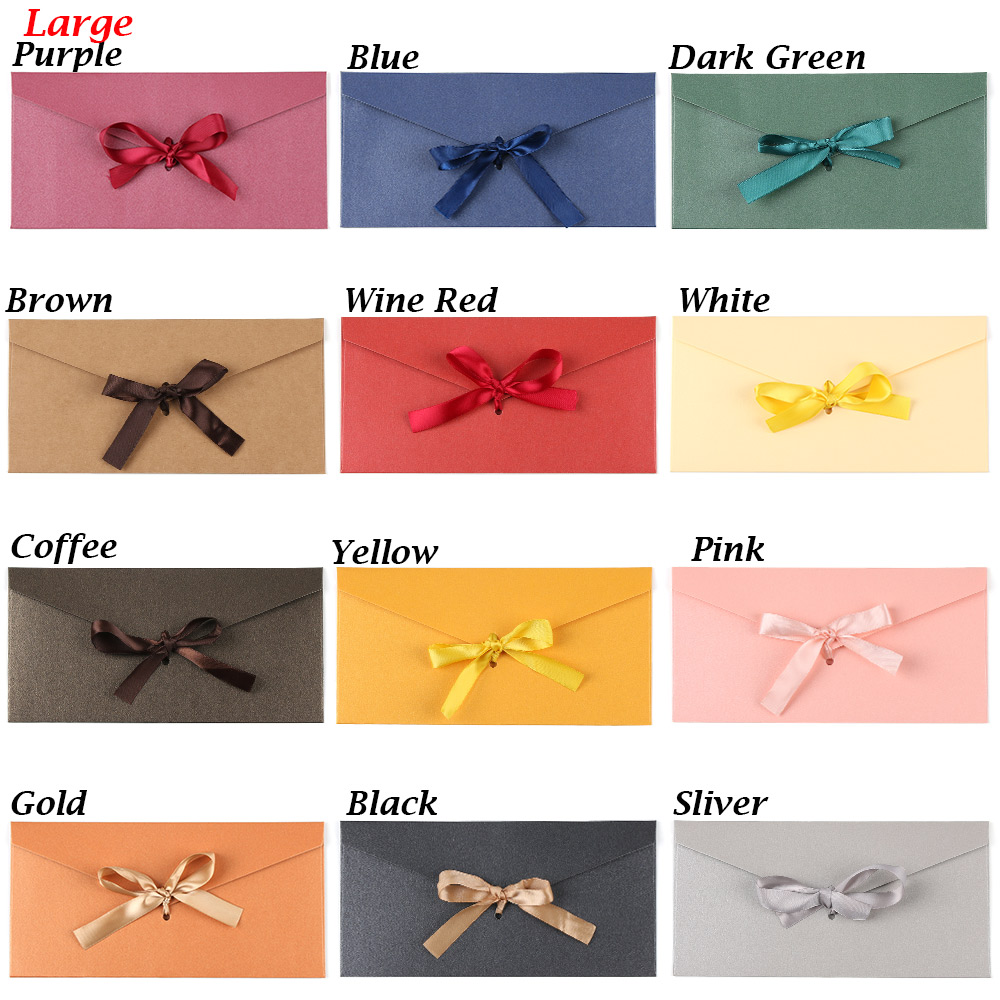 MELODG 10 Pcs/ Set Wedding Invited Multicolor Retro Creative Bow Envelope