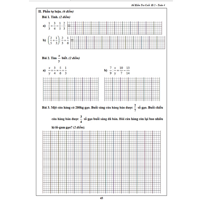 Sách - Đề Kiểm Tra Toán 4 - Học Kì 2 (1 cuốn)