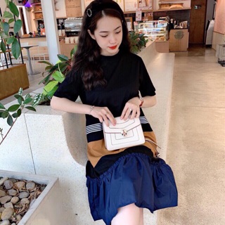 Đầm Đuôi Tôm Phối Màu