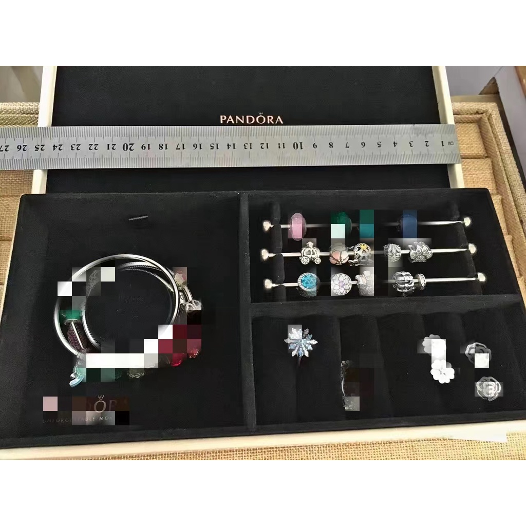 Hộp Đựng Trang Sức Pandora Hình Vuông Bằng Da PU