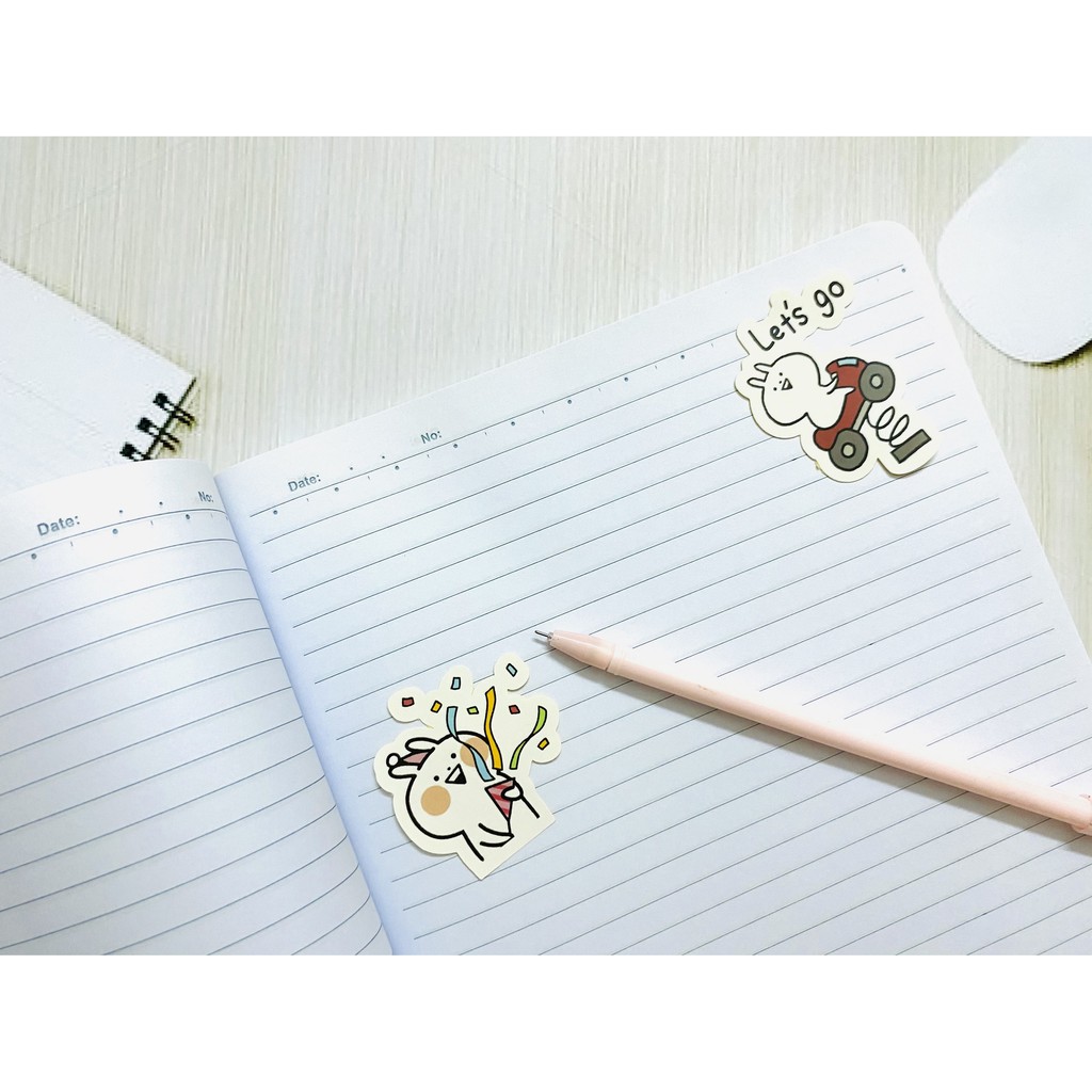Sticker thỏ Usagyuuun dán trang trí laptop, máy tính bỏ túi, vali, điện thoại, đàn ghita,........