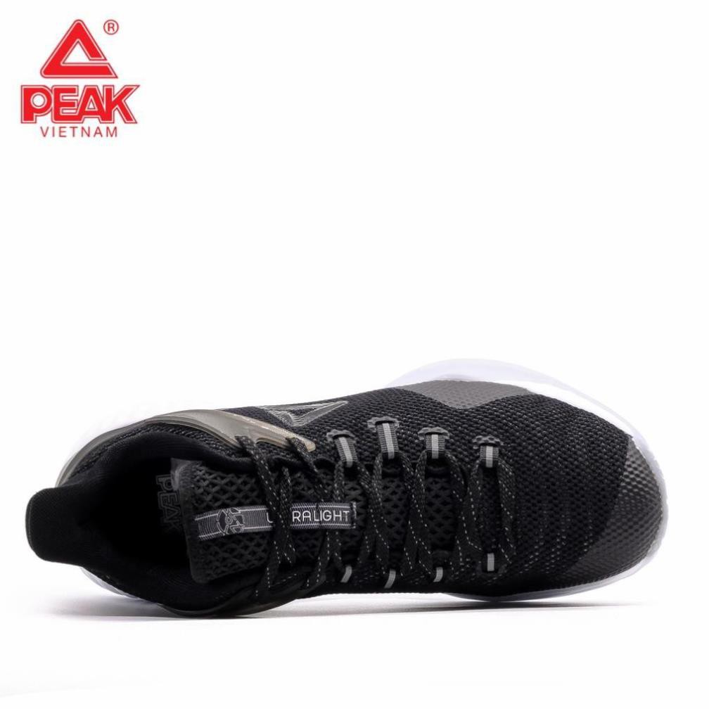 ( Chất lượng ) Giày bóng rổ PEAK Basketball Ultra Light STA E92041A – Đen Trắng TỐT * new .