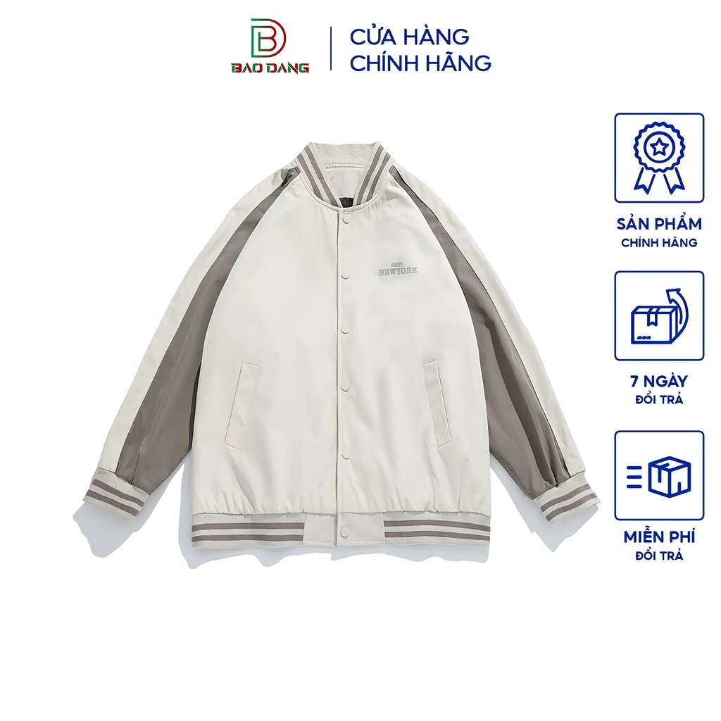 Áo khoác bomber unisex  bóng chày best newyork phong cách ulzzang chất liệu dù 2 lớp Bảo Đăng