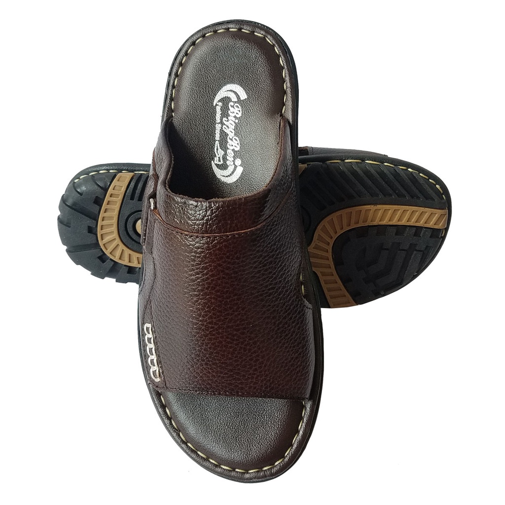 Dép Nam Quai Ngang Da Bò Thật BIGBEN Cao Cấp DN340