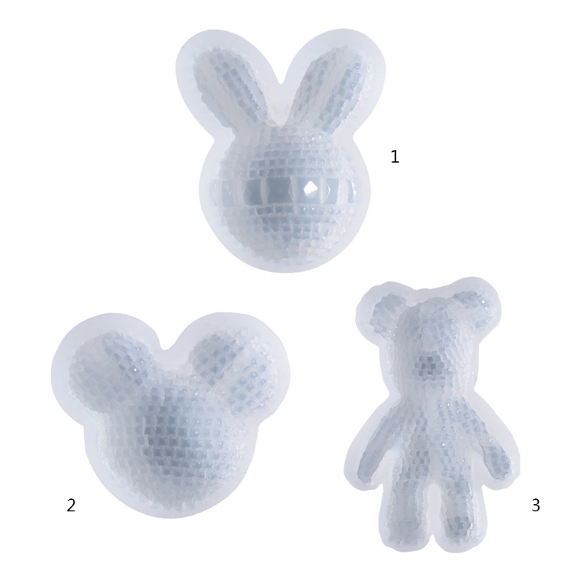 Khuôn Silicone Làm Móc Khóa Hình Chú Chuột Đính Đá Lấp Lánh DIY