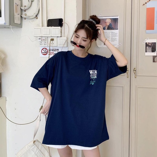 [ PINK ] Áo thun tay lỡ WALK Unisex