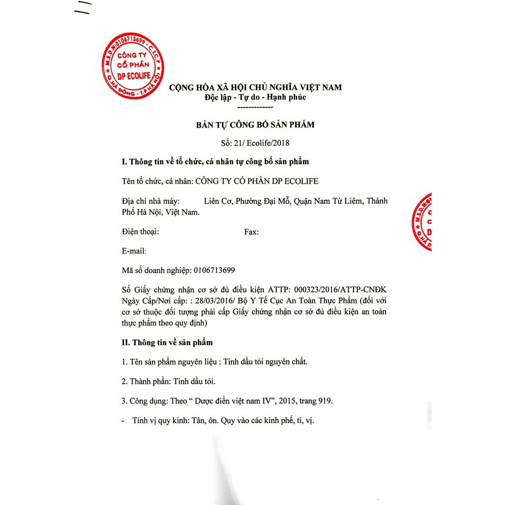 Tinh dầu tỏi Cầu Bình An