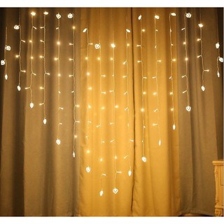 RÈM LED TRÁI TIM - đèn trang trí - đèn led trái tim- rèm trái tim