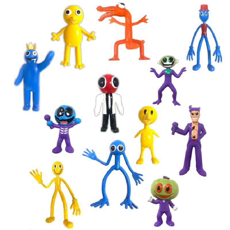 【Ready Stock】12pcs Roblox Rainbow Friends Poppy Playtime Handmade Toy Cake Decoration Ornaments