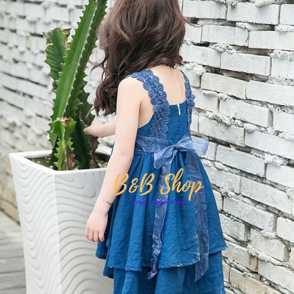 Đầm Bèo Tầng Trẻ Em  Váy Có Nơ Buộc Thân Sau Bé Gái Cực Xinh Cực Mịn Mát  Hàng Chuẩn Bao Đổi Trả Mua Được Kèm Quà Tặng