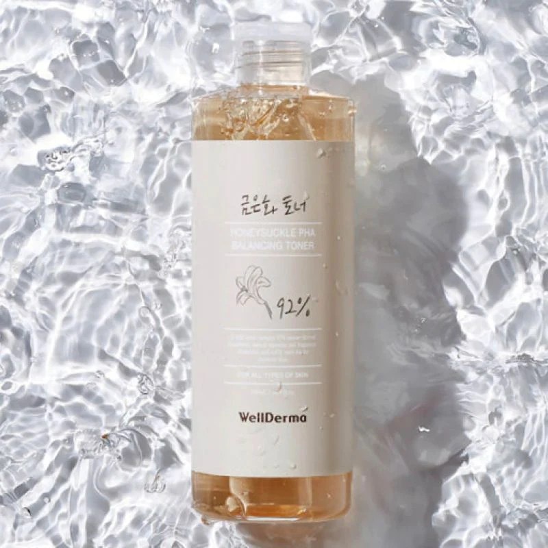 Nước Hoa Hồng Se Khít Lỗ Chân Lông & Loại Bỏ Mụn Đầu Đen Toner Wellderma Honeysuckle Pha Balancing 500ml
