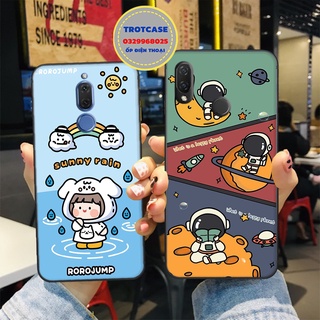 Ốp lưng điện thoại Huawei Nova 2i - Nova 3i - Nova 3e - in hình vũ trụ đen và cô gái nền xanh nước sáng trắng