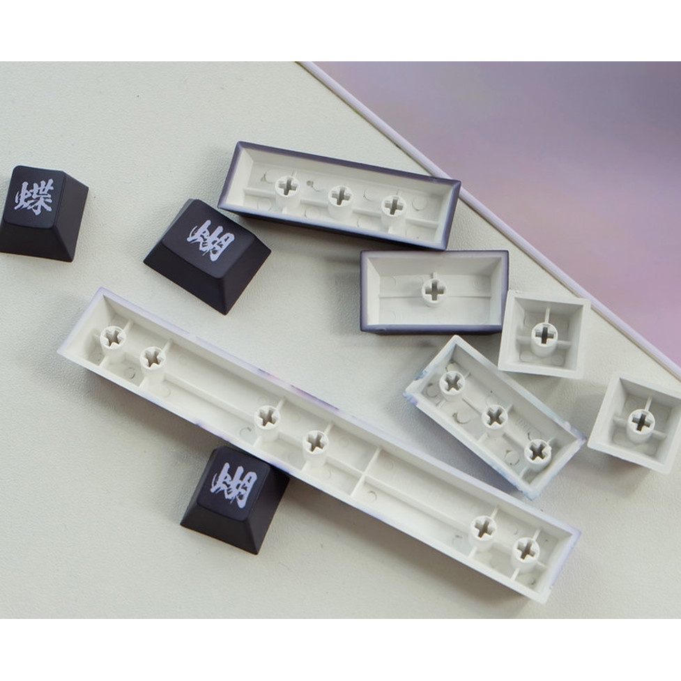 Kochou Shinobu Keycap Cherry Hồ sơ Anime Demon Slayer Chủ đề Keycap PBT Thuốc nhuộm Thăng hoa Bàn phím cơ Keycap 137 Phím